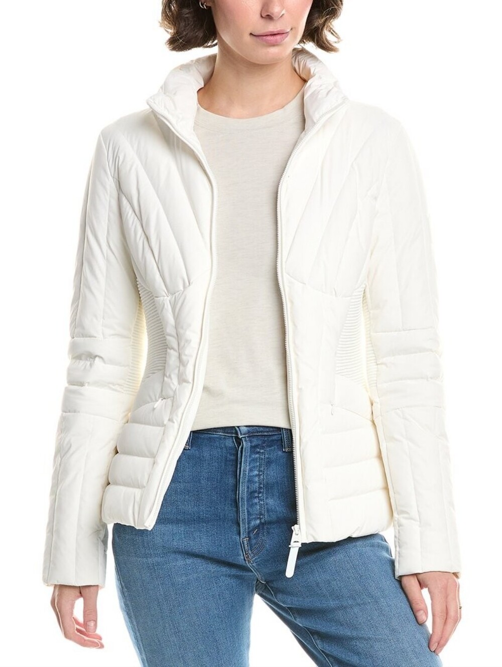 MACKAGE Alma Smocked Panel Down Jacket In White Women's XL Org $790